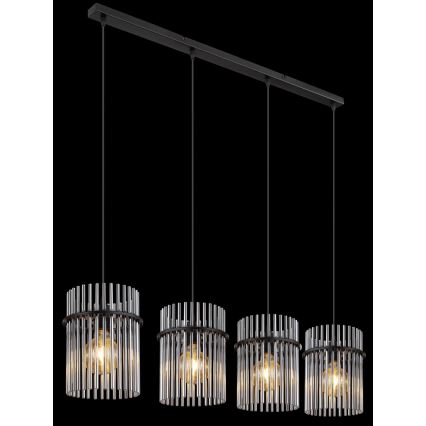 Globo - Candeeiro suspenso 4xE27/60W/230V preto