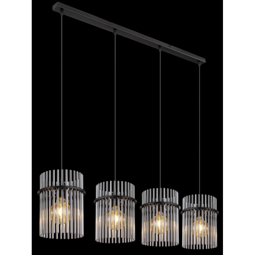 Globo - Candeeiro suspenso 4xE27/60W/230V preto