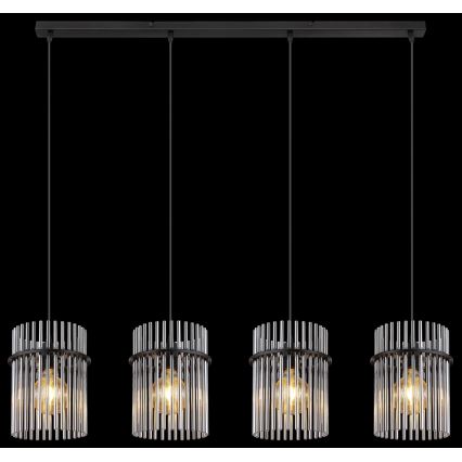 Globo - Candeeiro suspenso 4xE27/60W/230V preto