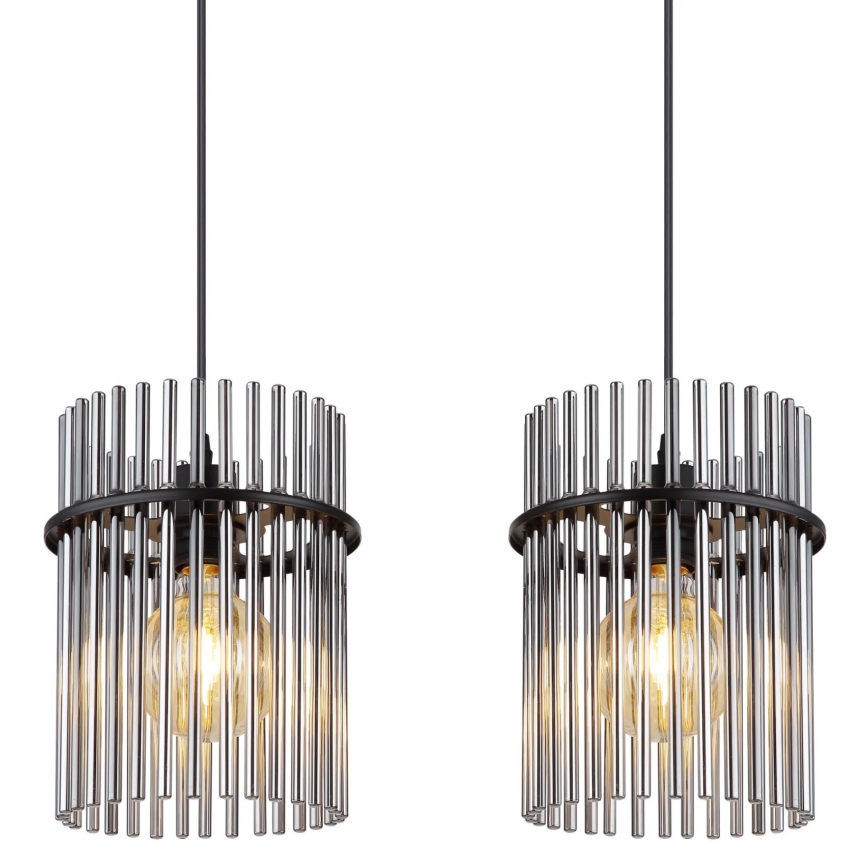 Globo - Candeeiro suspenso 4xE27/60W/230V preto