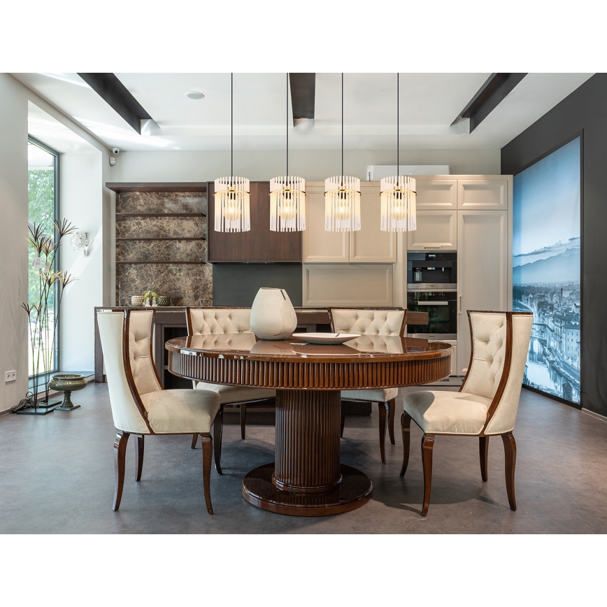 Globo - Candeeiro suspenso 4xE27/60W/230V dourado