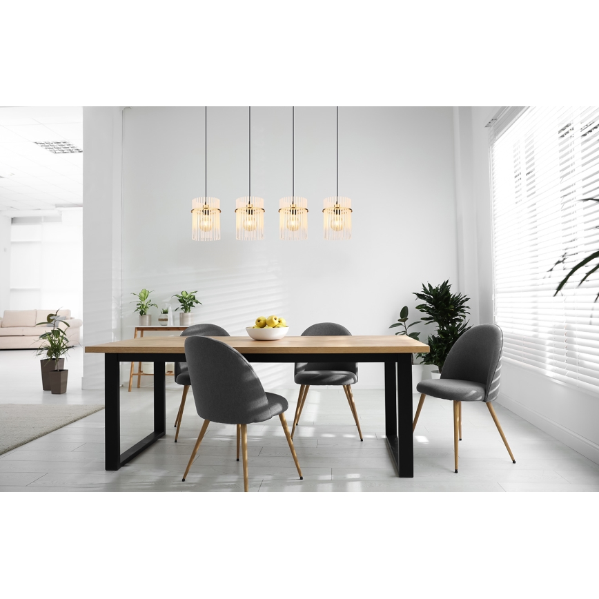 Globo - Candeeiro suspenso 4xE27/60W/230V dourado