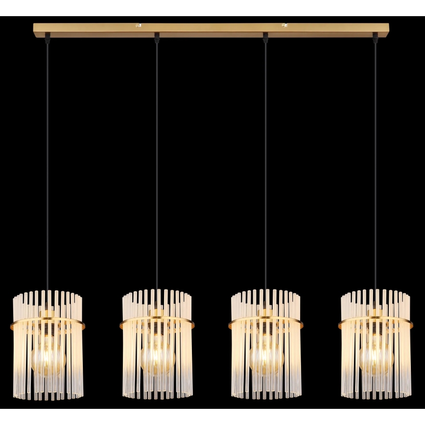 Globo - Candeeiro suspenso 4xE27/60W/230V dourado