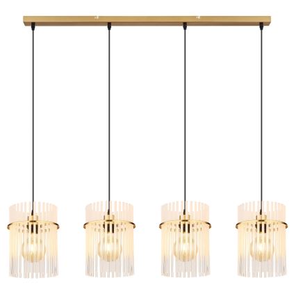 Globo - Candeeiro suspenso 4xE27/60W/230V dourado