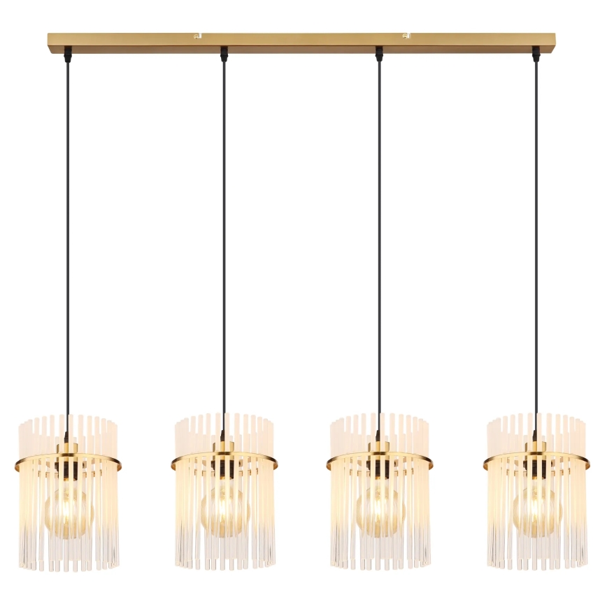 Globo - Candeeiro suspenso 4xE27/60W/230V dourado