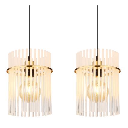 Globo - Candeeiro suspenso 4xE27/60W/230V dourado