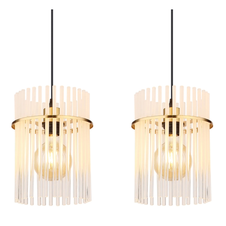 Globo - Candeeiro suspenso 4xE27/60W/230V dourado