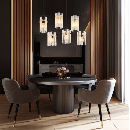 Globo - Lustre pendente com cabo 6xE27/60W/230V dourado