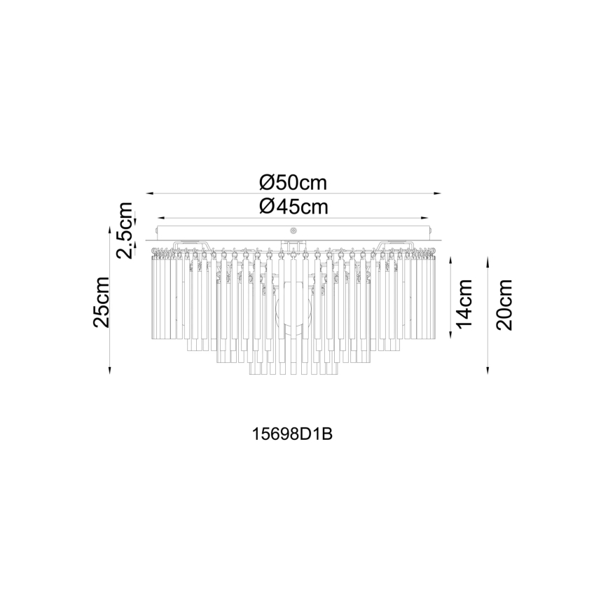 Globo - Candeeiro de teto 5xE27/60W/230V, diâmetro 50 cm