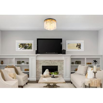 Globo - Candeeiro de teto 5xE14/40W/230V, diâmetro 32 cm, dourado