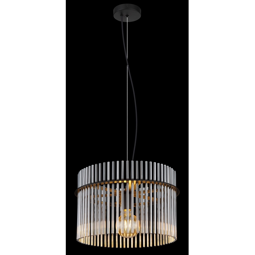 Globo - Candeeiro suspenso 1xE27/60W/230V diâmetro 40 cm preto