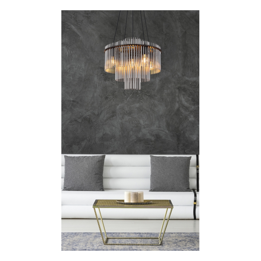 Globo - Lustre suspenso por cabo 5xE27/60W/230V preto