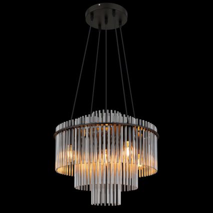 Globo - Lustre suspenso por cabo 5xE27/60W/230V preto