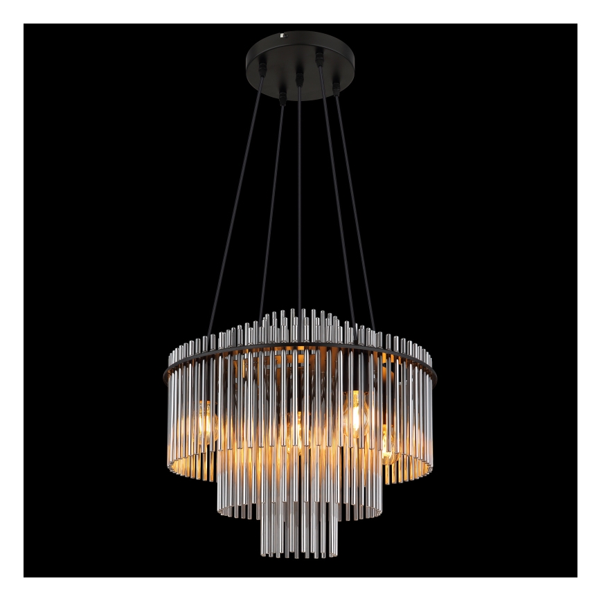 Globo - Lustre suspenso por cabo 5xE27/60W/230V preto