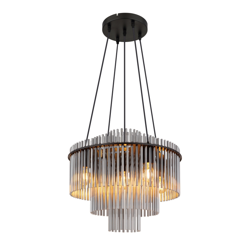 Globo - Lustre suspenso por cabo 5xE27/60W/230V preto