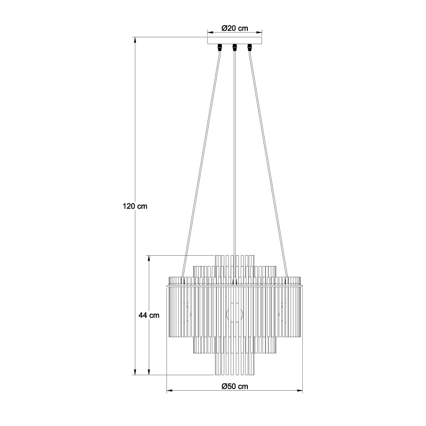 Globo - Lustre suspenso por cabo 5xE27/60W/230V preto