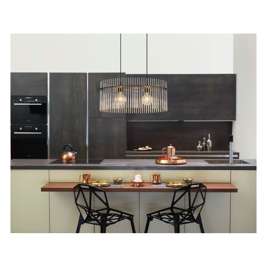 Globo - Candeeiro suspenso 2xE27/60W/230V preto