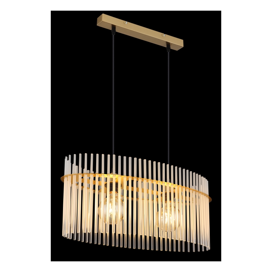 Globo - Candeeiro suspenso 2xE27/60W/230V dourado