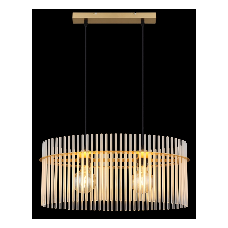 Globo - Candeeiro suspenso 2xE27/60W/230V dourado