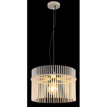 Globo - Lustre suspenso por cabo 1xE27/60W/230V Ø 40 cm creme