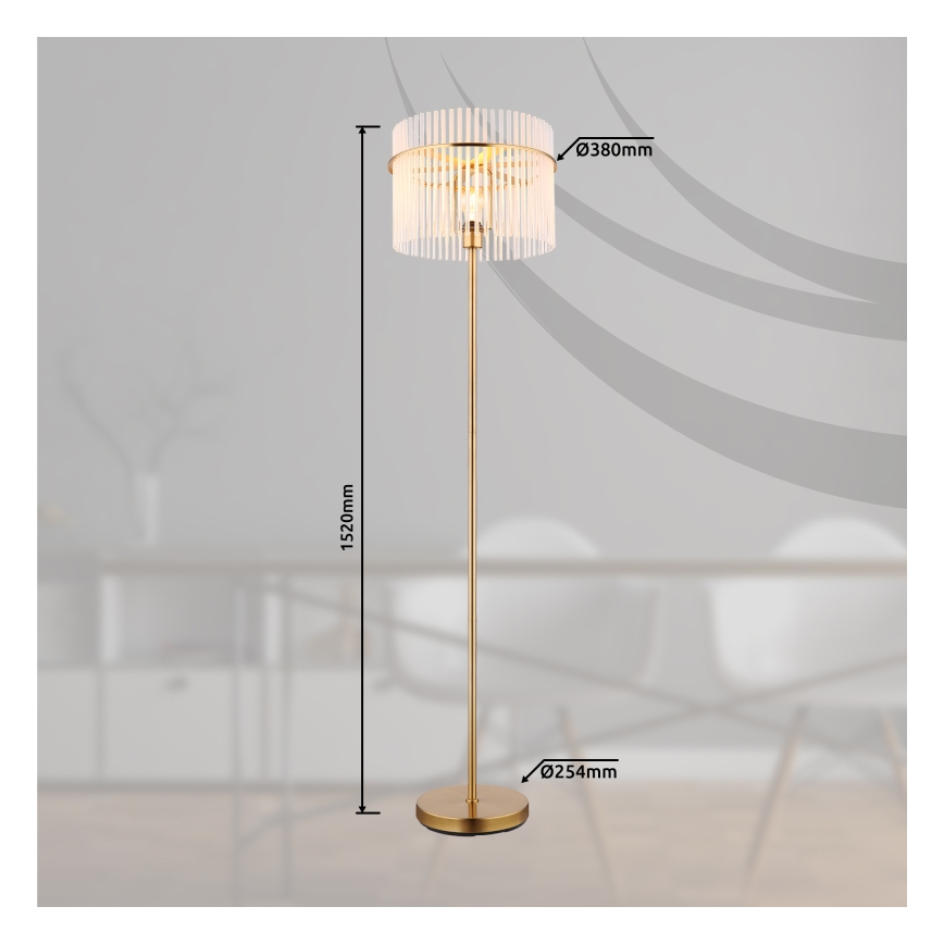 Globo - Candeeiro de chão 1xE27/60W/230V dourado