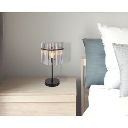 Globo - Candeeiro de mesa 1xE27/60W/230V Ø 30 cm preto