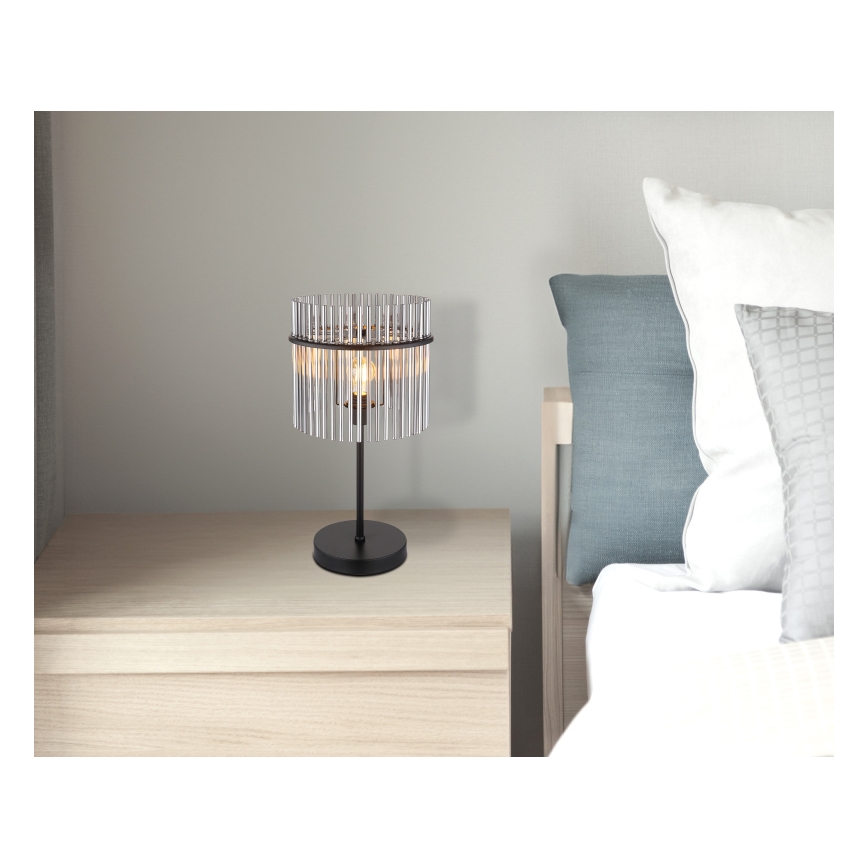 Globo - Candeeiro de mesa 1xE27/60W/230V Ø 30 cm preto