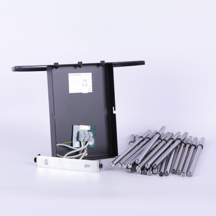 Globo - Iluminação de parede 1xE27/60W/230V preto