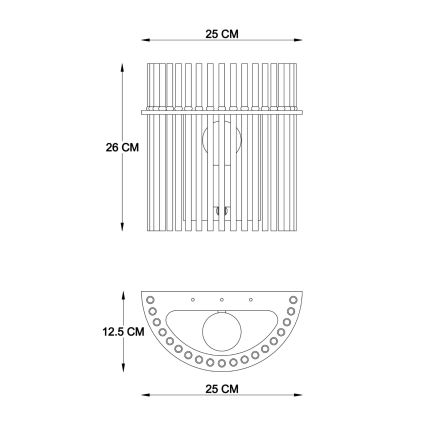 Globo - Iluminação de parede 1xE27/60W/230V preto