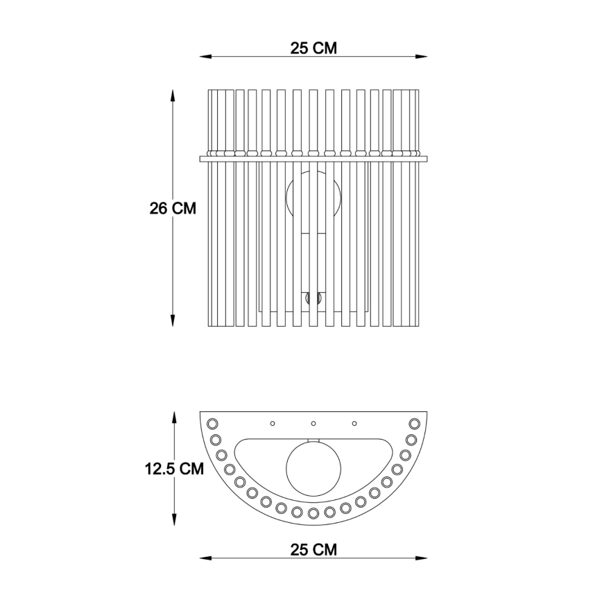 Globo - Iluminação de parede 1xE27/60W/230V preto