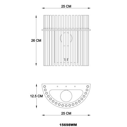 Globo - Iluminação de parede 1xE27/60W/230V dourado
