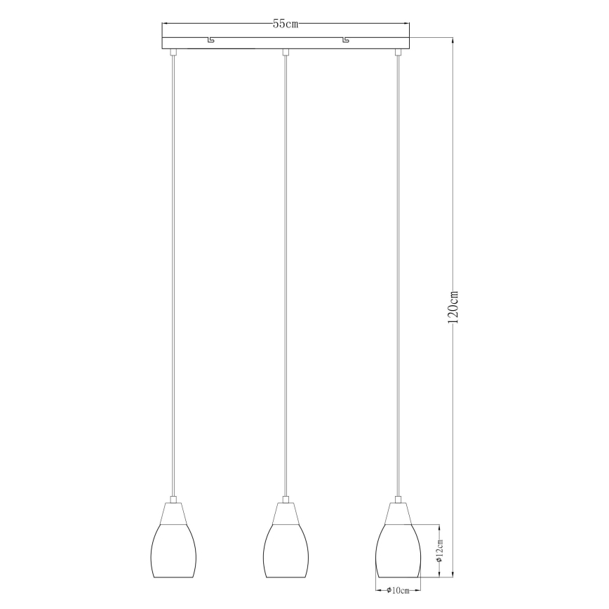 Globo - Candelabro suspenso 3xE27/15W/230V