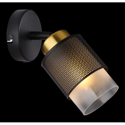 Globo - Foco de parede 1xE27/40W/230V preto/dourado