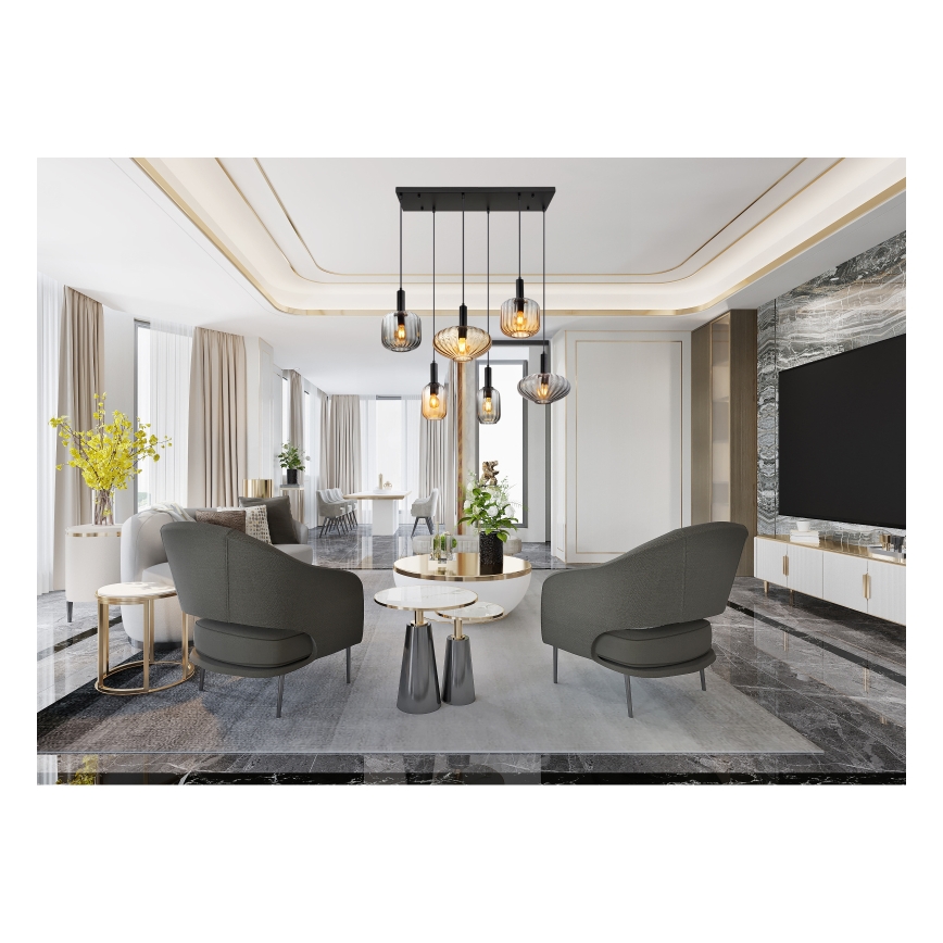 Globo - Lustre suspenso por cabo 6xE27/60W/230V