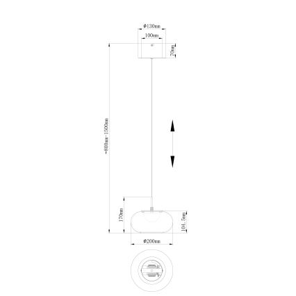 Globo - Candeeiro suspenso LED LED/6W/230V preto