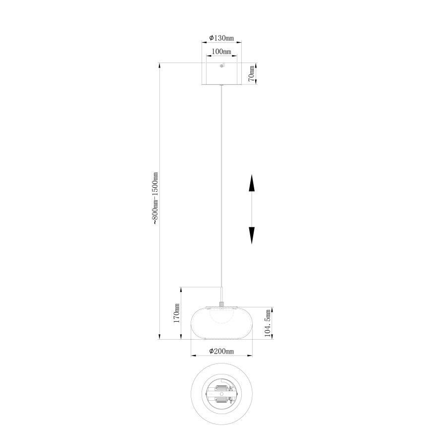 Globo - Candeeiro suspenso LED LED/6W/230V preto