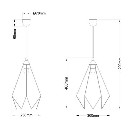 Globo - Candeeiro suspenso 1xE27/60W/230V diâmetro 30 cm