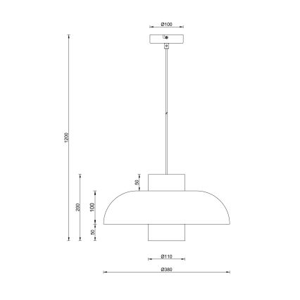 Globo - Lustre suspenso por cabo 1xE27/60W/230V preto