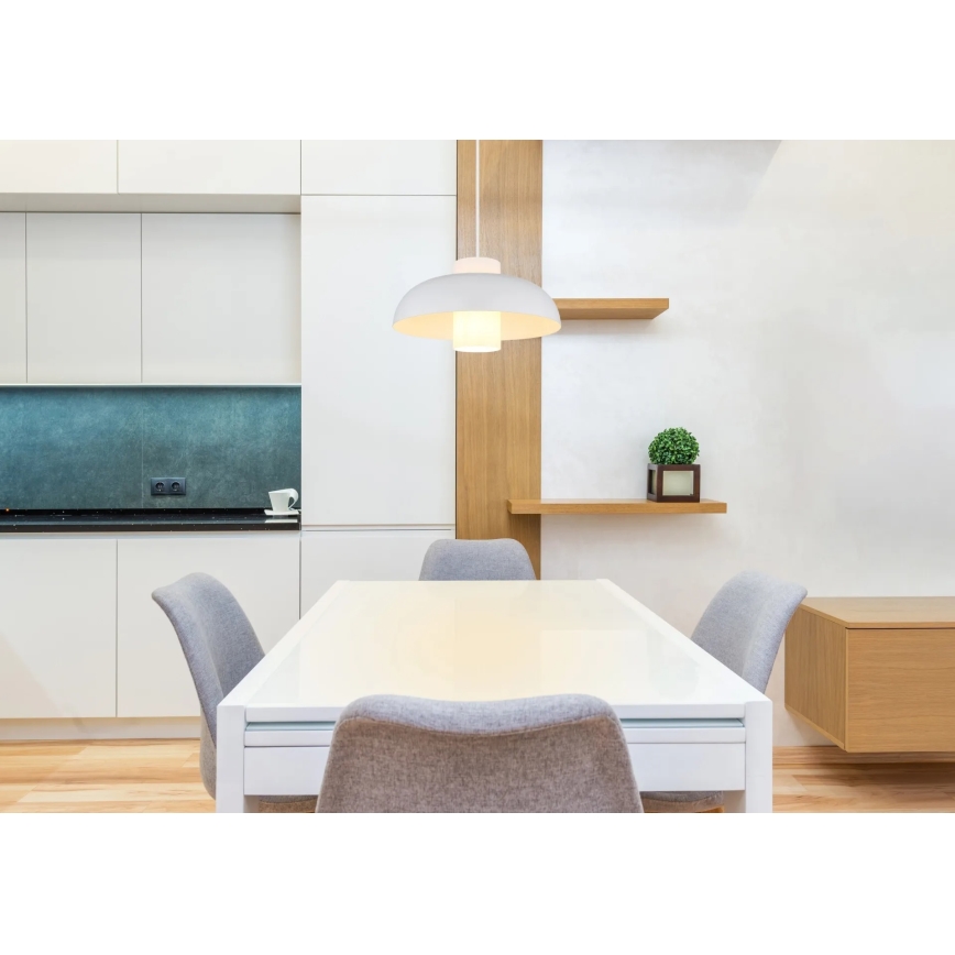 Globo - Lustre pendente com cabo 1xE27/60W/230V branco