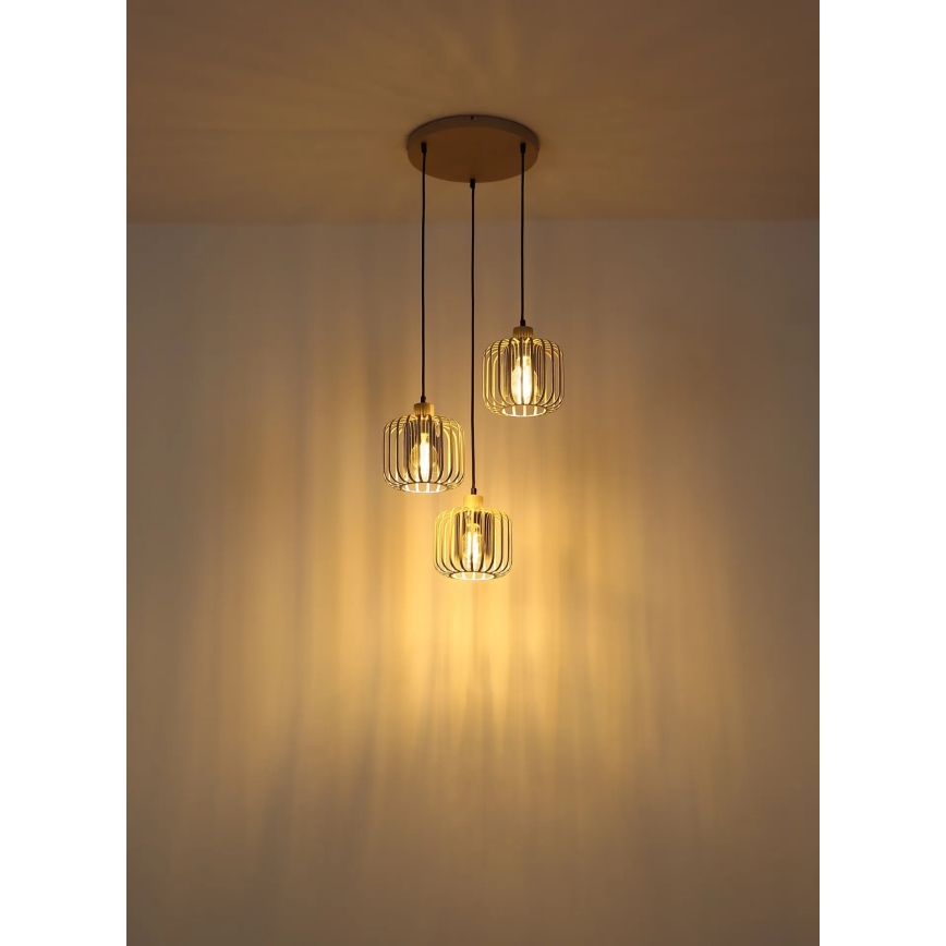Globo - Lustre suspenso com cabo 3x E27/40W/230V