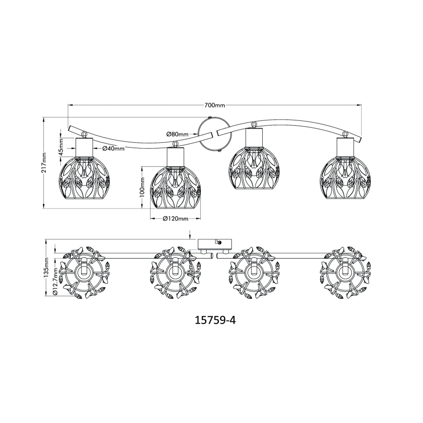 Globo - Foco 4xE14/25W/230V