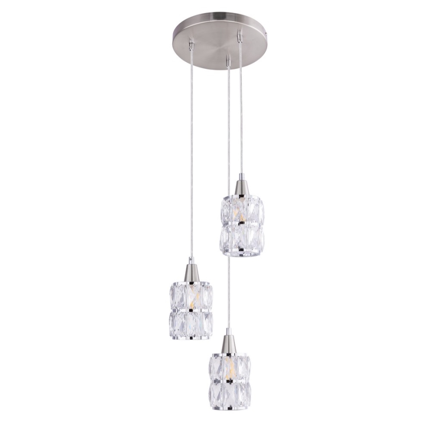 Globo - Candelabro de cristal num fio 3xE14/40W/230V