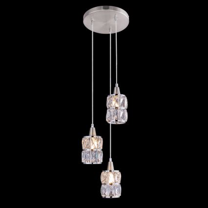 Globo - Candelabro de cristal num fio 3xE14/40W/230V