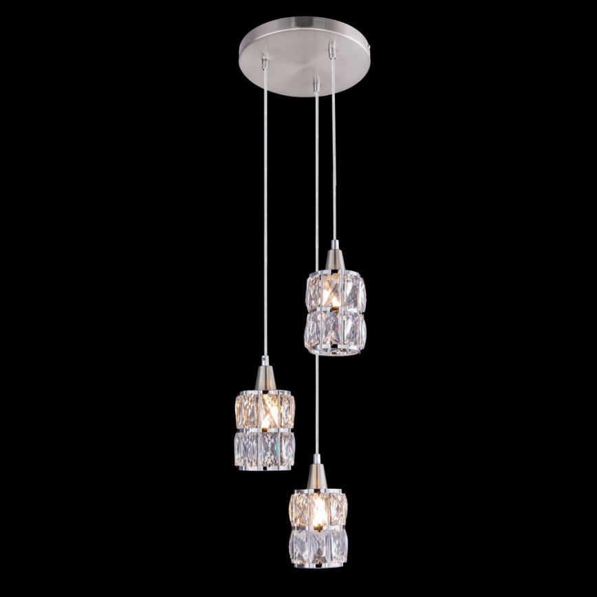 Globo - Candelabro de cristal num fio 3xE14/40W/230V