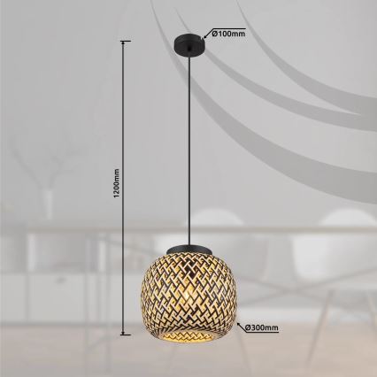 Globo 15766H1 - Candeeiro suspenso COLLY 1xE27/15W/230V diâmetro 30 cm