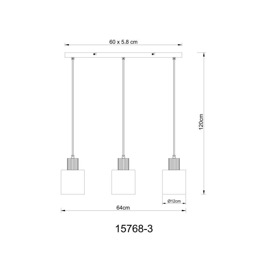 Globo - Lustre pendente em cabo 3xE27/25W/230V