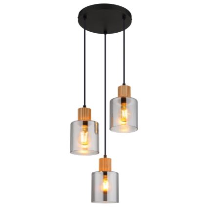 Globo - Lustre suspenso por cabo, 3x E27, 25 W, 230 V, Ø 30 cm