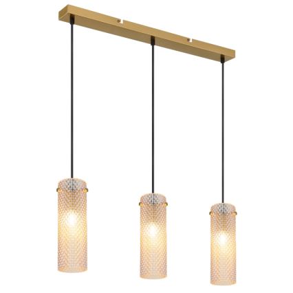 Globo - Candeeiro suspenso 3xE14/40W/230V dourado