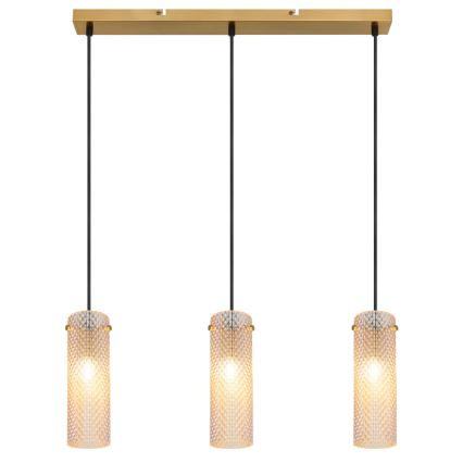 Globo - Candeeiro suspenso 3xE14/40W/230V dourado