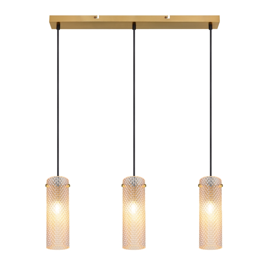 Globo - Candeeiro suspenso 3xE14/40W/230V dourado